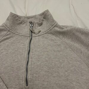 DKNY Women’s Light Gray Half Zip Sweater